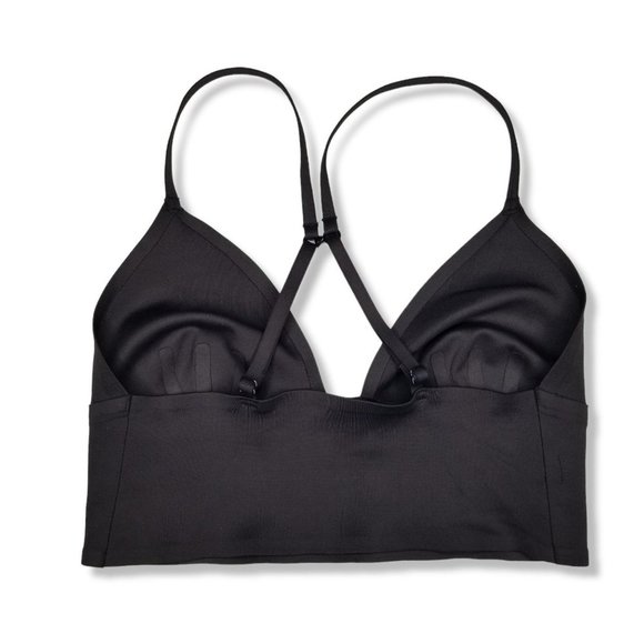 Free People Size XS Black Sage Long Line Bralette Unlined Wireless Plunge - Picture 4 of 6